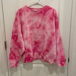 Victorias Secret Pink oversized sweatshirt tie dye pink size M